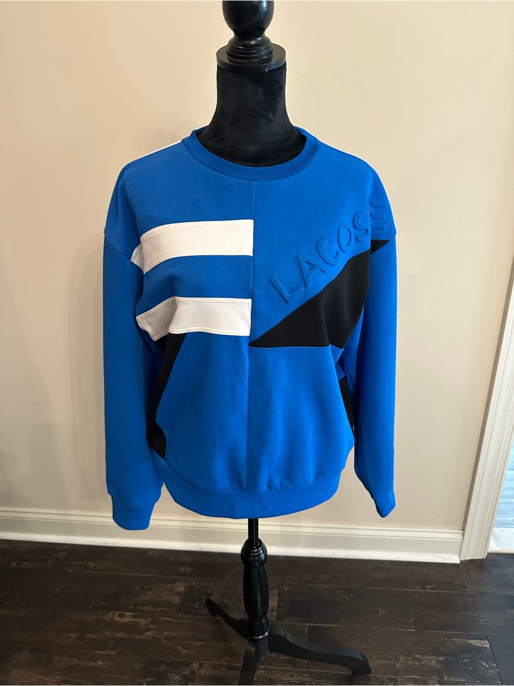 Pre loved men’s Lacoste Blue Colorblock Crewneck Sweater